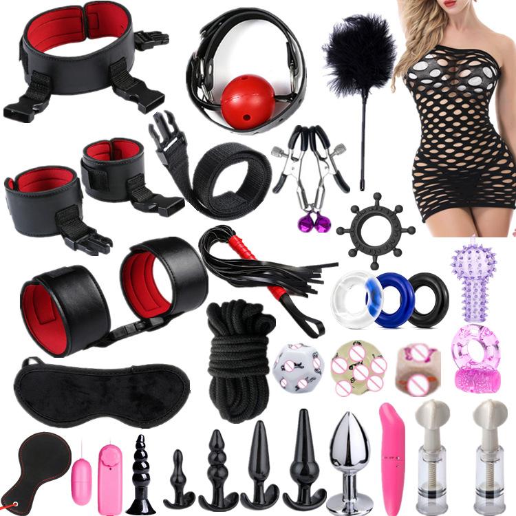 30 Pcs/set Erotic Sm Restraints Handcuff Ankle Cuff Sex Toys Flirt Bondage Kit Adult Fetish Bed Game Sex Toys For Woman Adult%