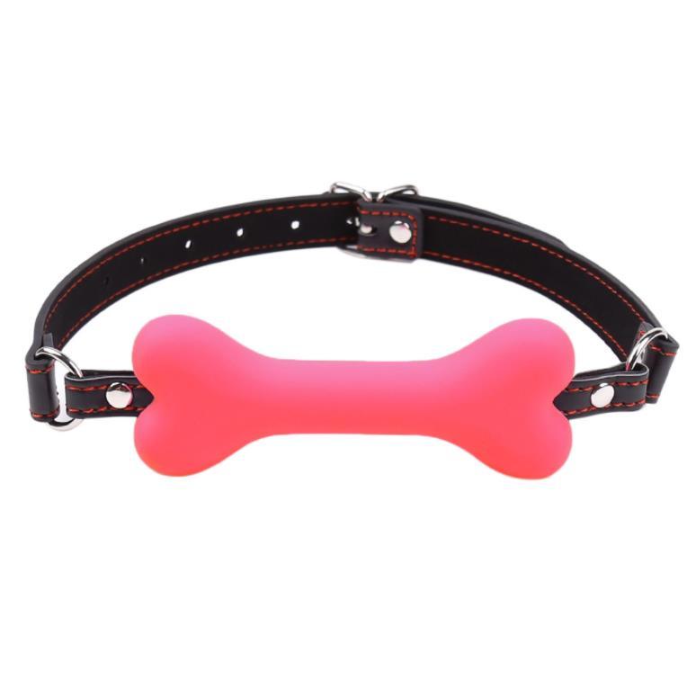 Hot Selling Sm Bondage Breathable Dog Bone Silicone Mouth Ball Gag With Pu Strap Fetish Costume Restraint Lady Sexy Toy Online%