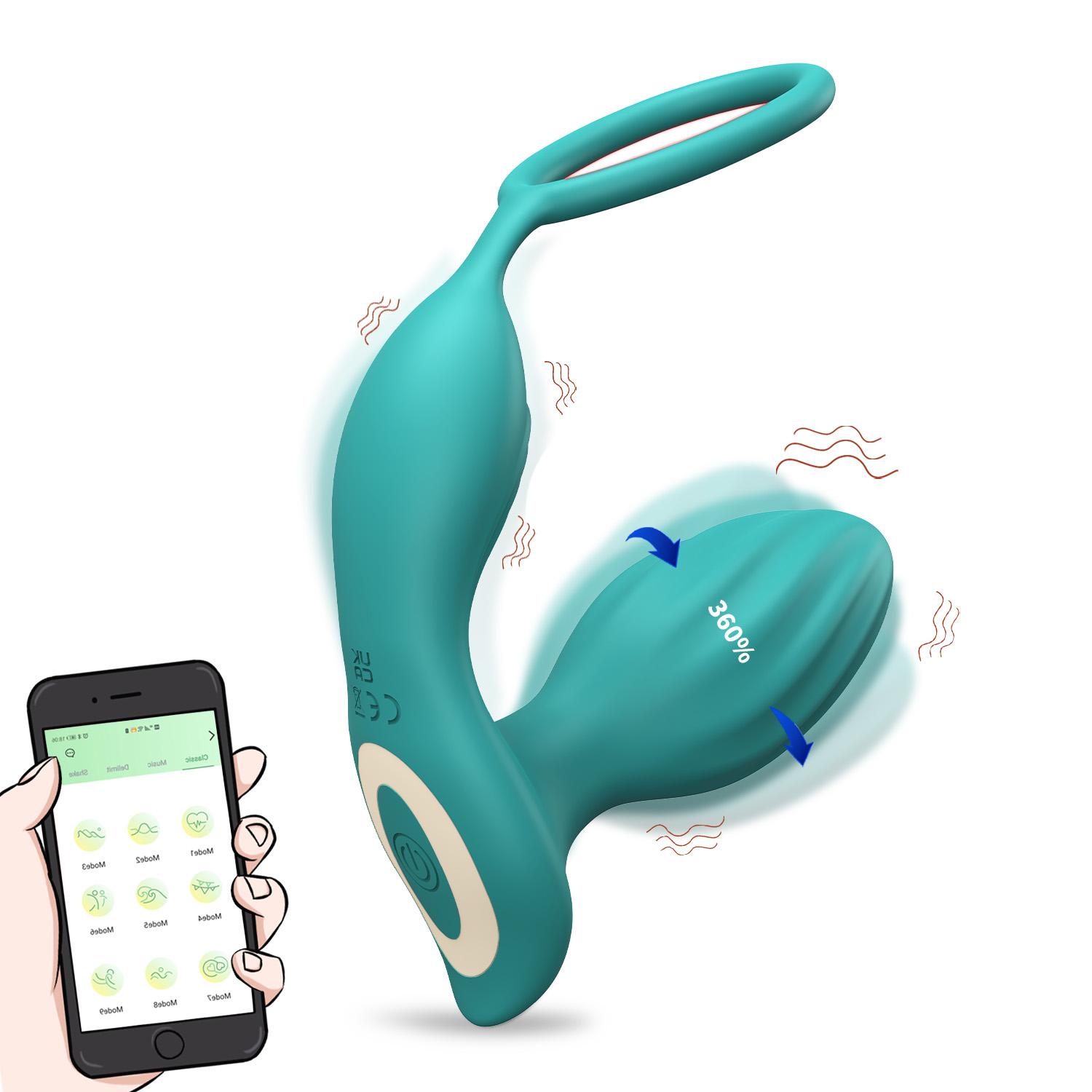 Multip Functions 3 In 1 Plug Massager Single Ring Rotation Vibrates The Plug For Male Prostate Massager Sex Toy Wholesale