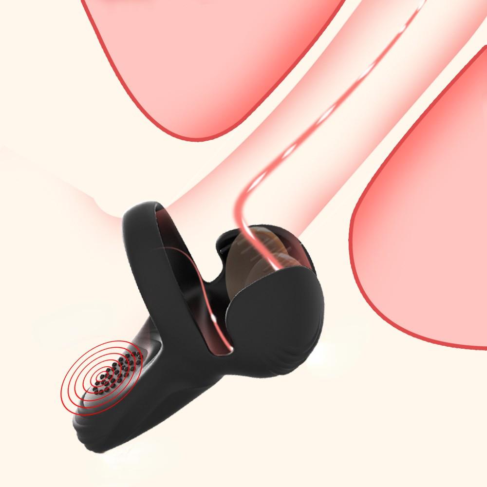  Soft Silicone 10 Vibration Modes Penis Ring With Testicle Protector For Men Delay Ejaculation Erection Sex Toys For Couple