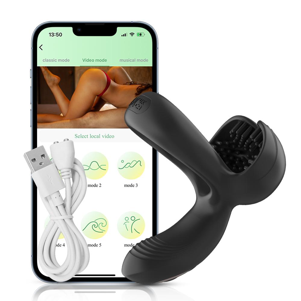 App Control Cock Ring 3 In 1 Stimulation Of The Perineum Testicles And Female Clitoris Three Motors 10 Vibration Modes Sex Toys