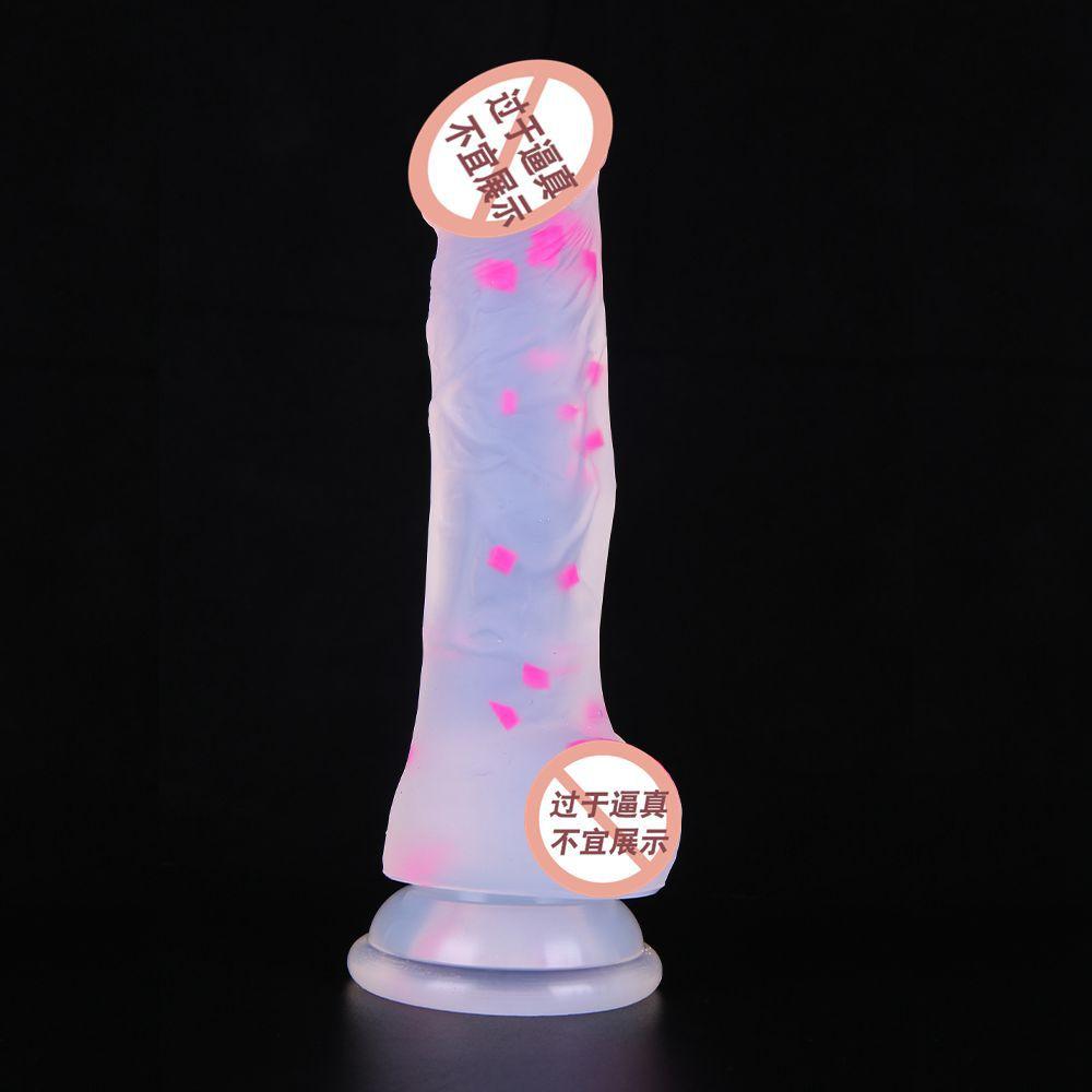 Transparent Color Liquid Silicone Simulation Penis New Design Male And Female Sex Toy