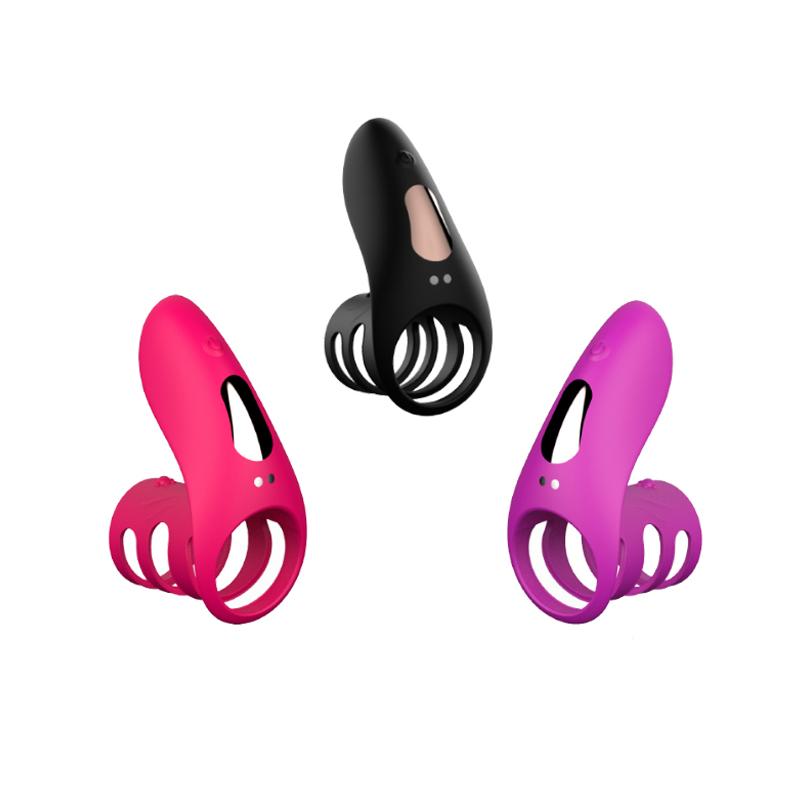 Wireless Remote Control Vibration Cock Ring Adult Sex Toys Usb Charging Silicone Vibrator 97*34*27mm Exercise