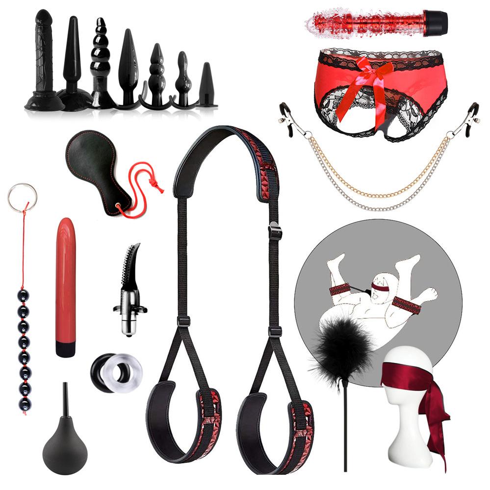 Hot-selling Sm Bondage Set Gear Leather Sex Auxiliary Training Kit Restraints Slave Adult Couple Sex Toy Handcuff