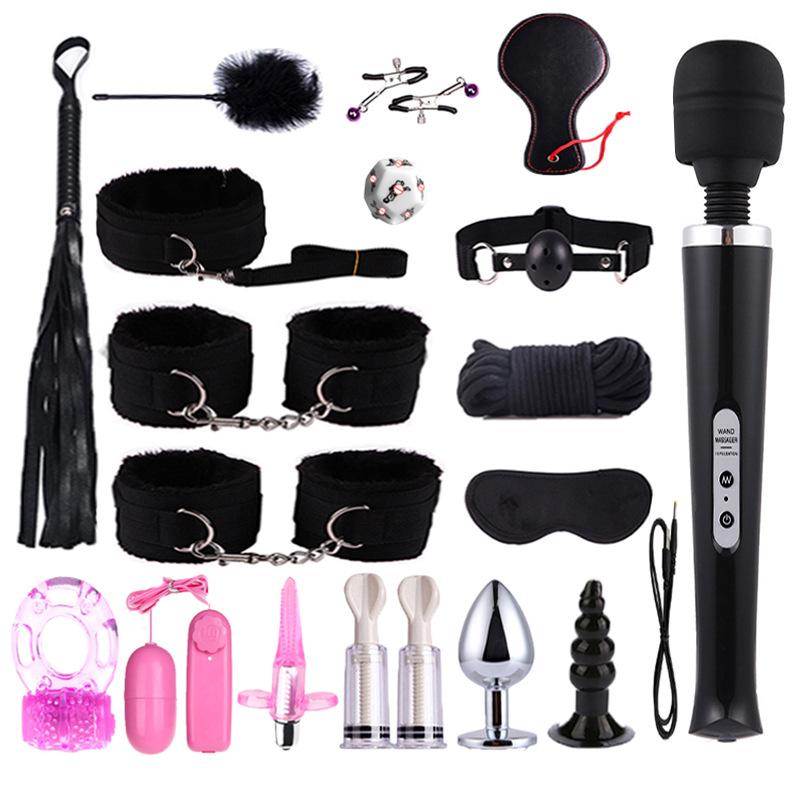 Sexy Adult Sm Game Suit Bondage Set Adult Handcuffs Ball Mouth Plug For Couple Sex Sm Bdsm