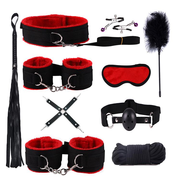 Sm Game Suit Bondage Set Adult Handcuffs Ball Mouth Plug Couple Sex Toys Sm Bdsm