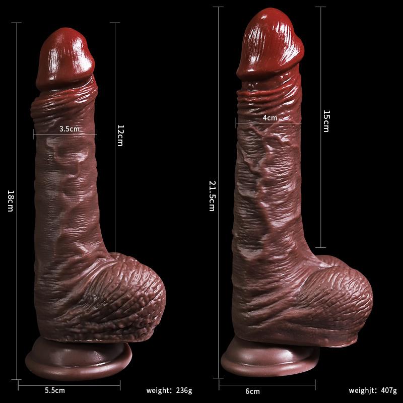 Lamb skin Dildo Liquid silicone - dark purple