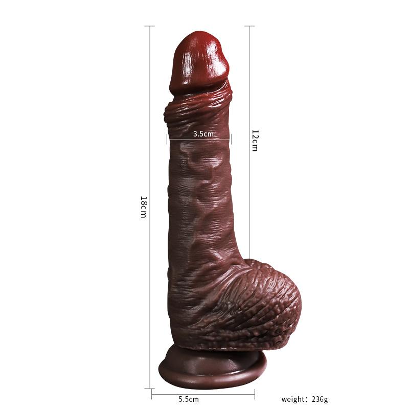 Lamb skin Dildo Liquid silicone - dark purple