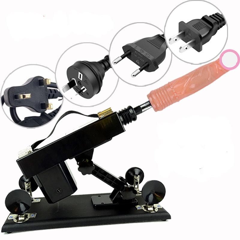 Fully automatic telescopic and plug-in female sex Fuck machine - black