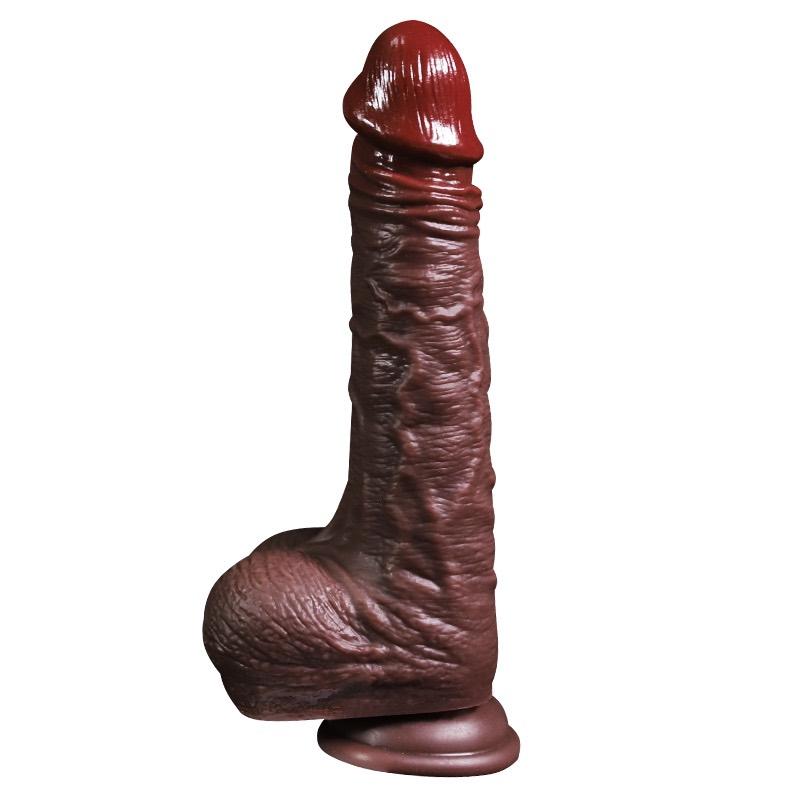 Lamb skin Dildo Liquid silicone - dark purple