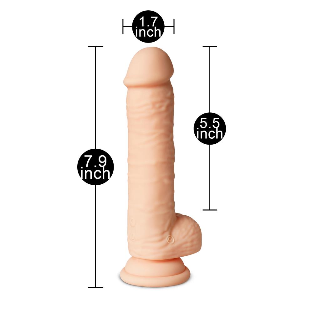 10 Functions Silicone Rechargeable Vibrating and Rotating Flesh Realistic Dildo