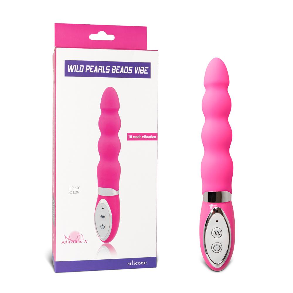 10-Mode Silicone Pink Beaded Waterproof Vibrator