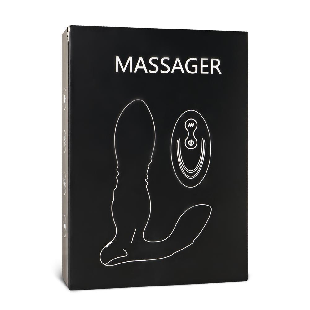 10 Modes Remote Control Black Color Thrusting Vibrating Prostate Massager