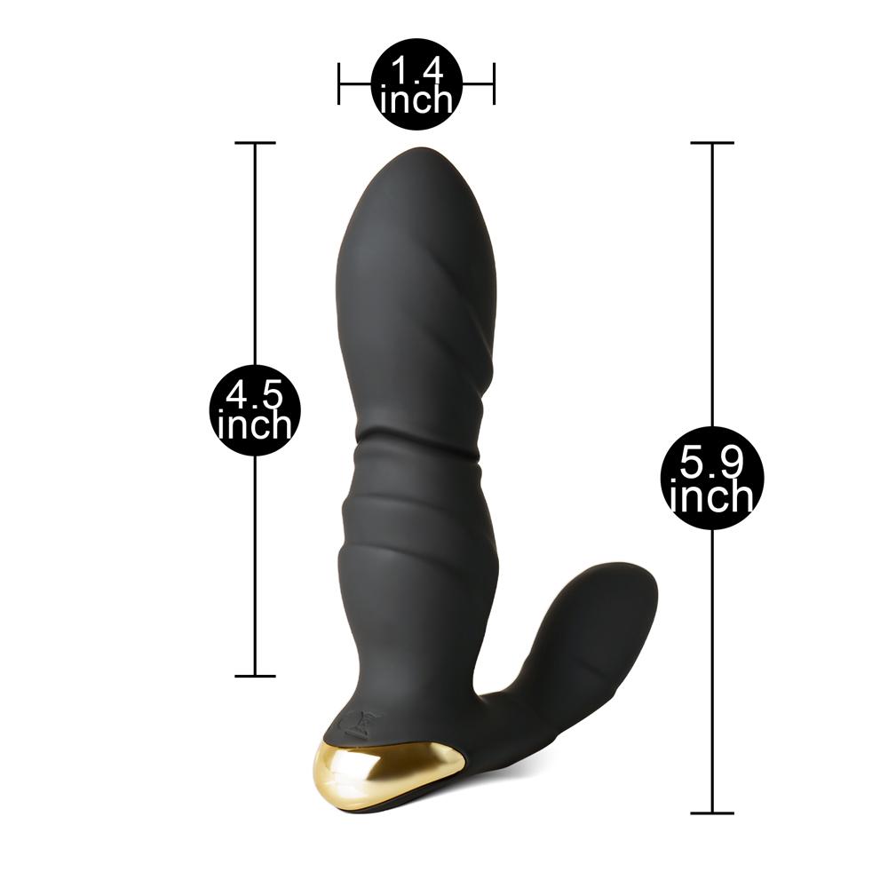 10 Modes Remote Control Black Color Thrusting Vibrating Prostate Massager