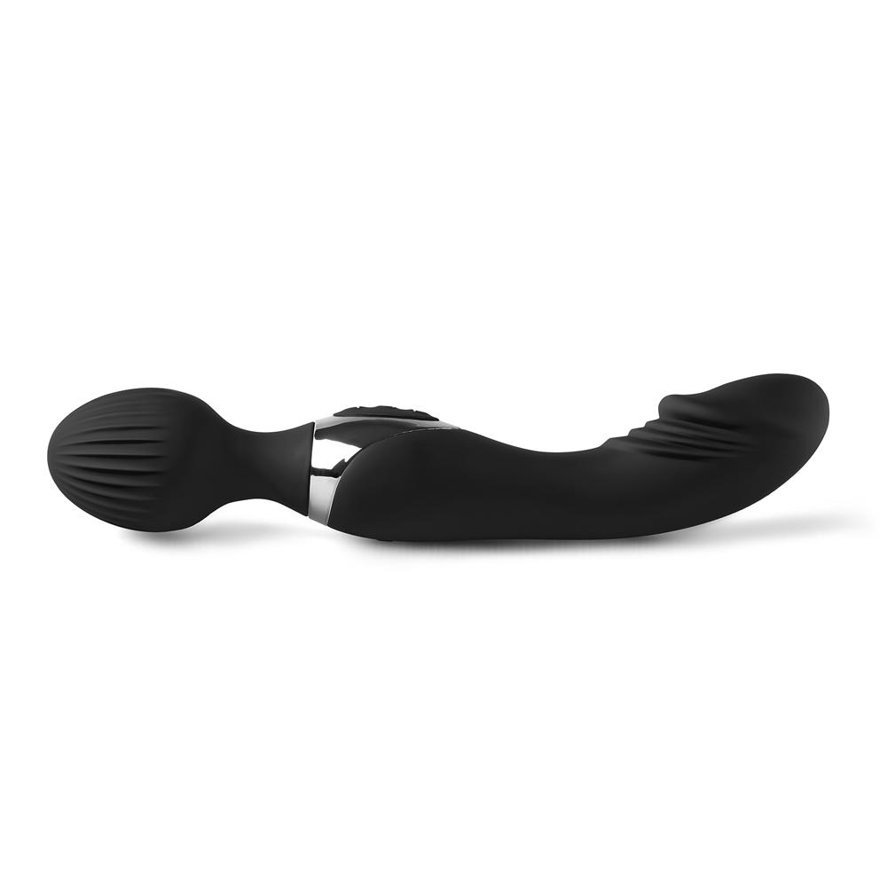 10-Speed Black Color Silicone Double Ended Wand Massager