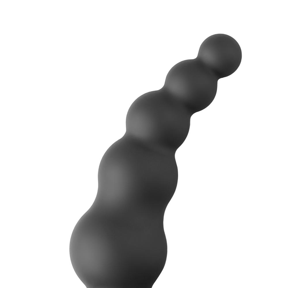 10-Speed Black Silicone Vibrating Anal Beads