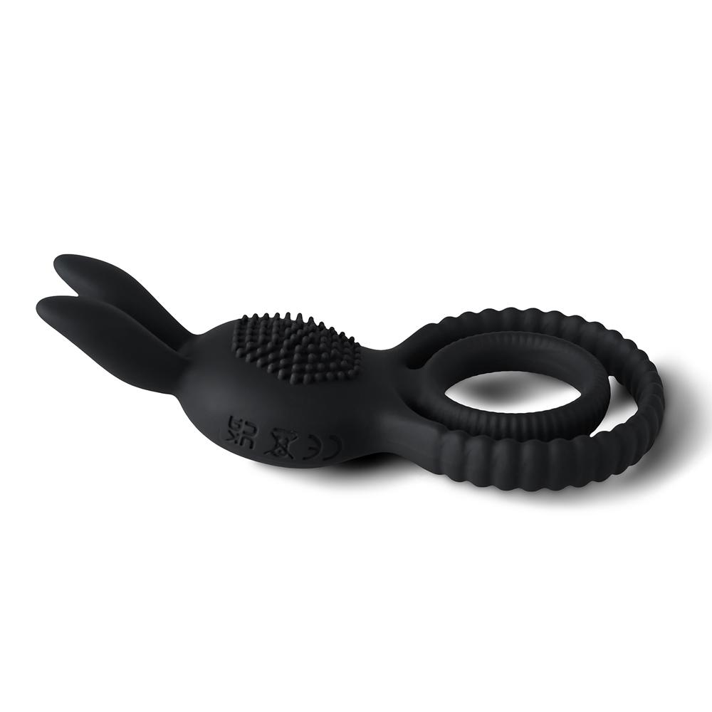 10-Speed Black Vibrating Cock Ring with Remote Control, Waterproof, USB Rechargeable