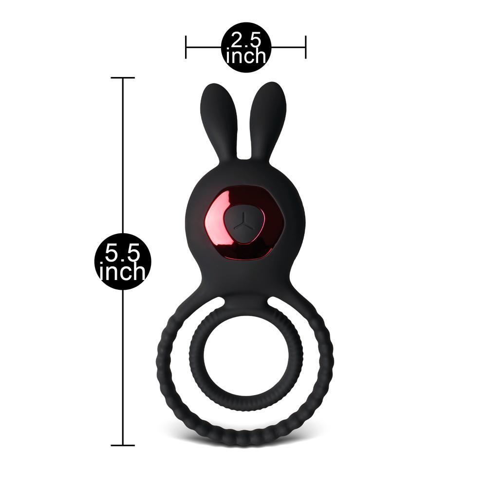 10-Speed Black Vibrating Cock Ring with Remote Control, Waterproof, USB Rechargeable