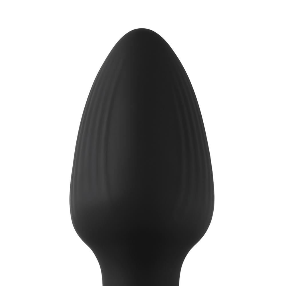 10-Speed Black Vibrating, Rotating, Light-Up Anal Plug with Remote Control