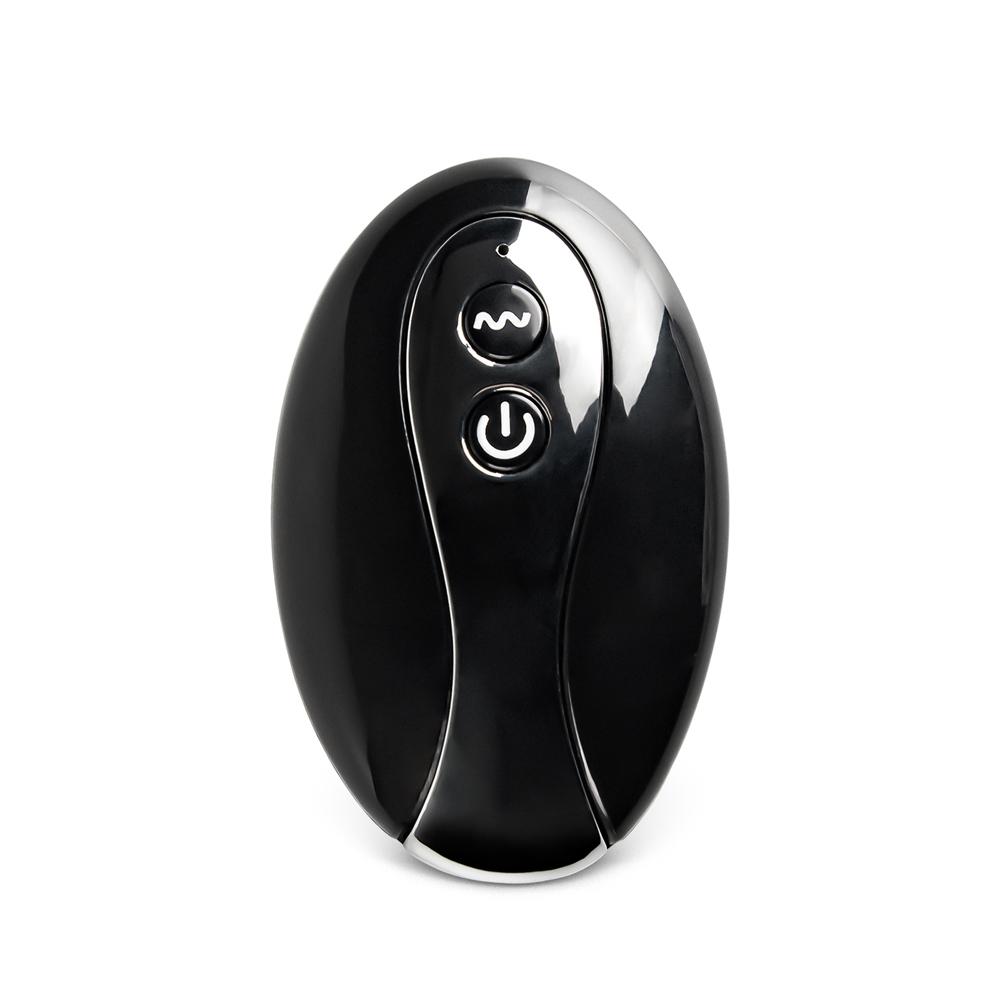 10-Speed Black Vibrating, Rotating, Light-Up Anal Plug with Remote Control