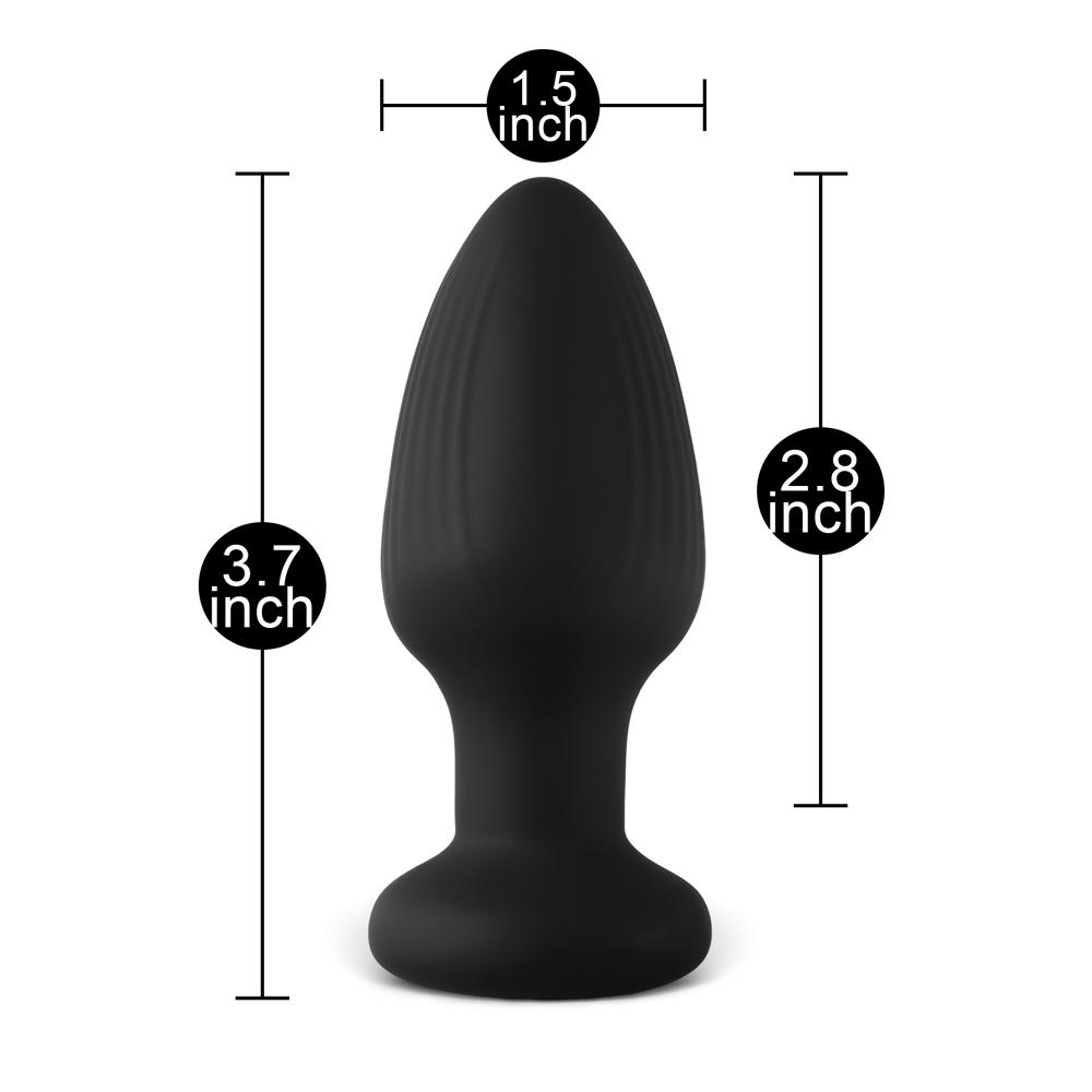 10-Speed Black Vibrating, Rotating, Light-Up Anal Plug with Remote Control