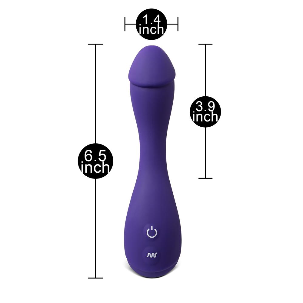 10-Speed Flexible Purple Silicone Realistic Dildo Vibrator