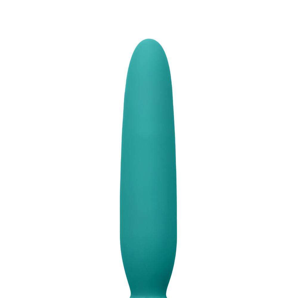 10-Speed Green Color Silicone Rose Vibrator with Thrusting Vibrator