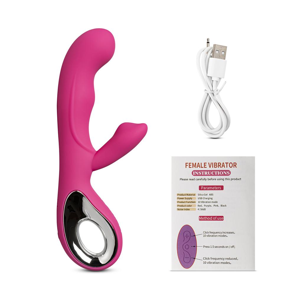 10-Speed Magenta Rechargeable Silicone Vibrator