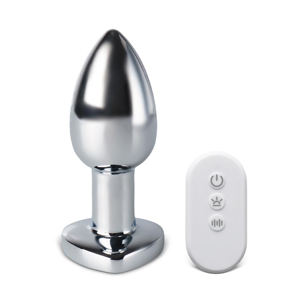 10-Speed Metal Vibrating Anal Plug with APP Control and Light-up Magic Colors