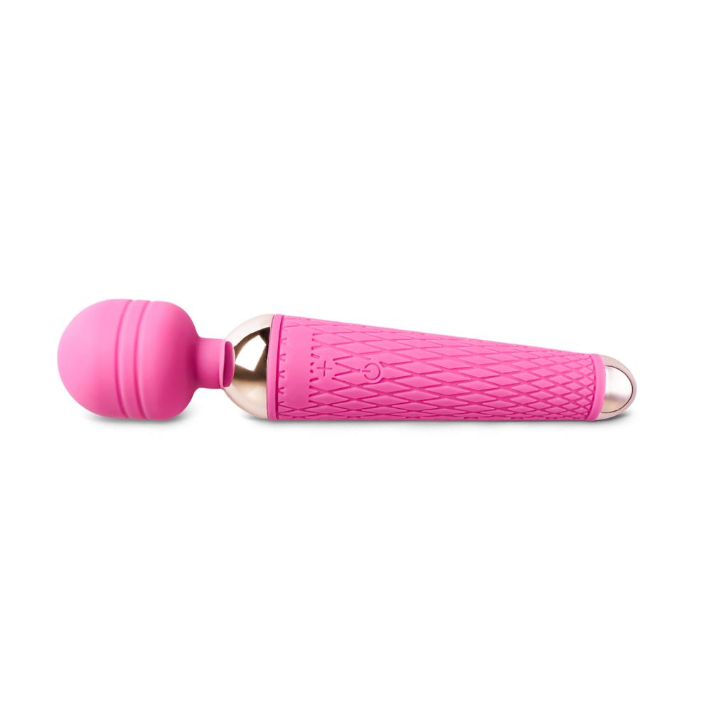 10-Speed Pink Color Rechargeable Silicone Wand Massager (USB Recharging)