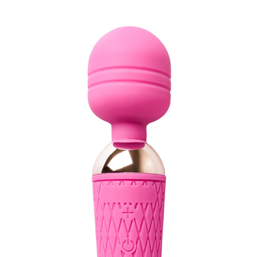 10-Speed Pink Color Rechargeable Silicone Wand Massager (USB Recharging)