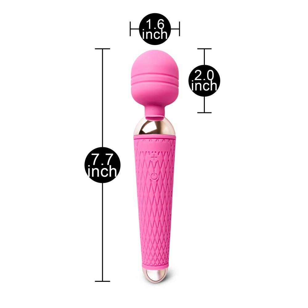 10-Speed Pink Color Rechargeable Silicone Wand Massager (USB Recharging)