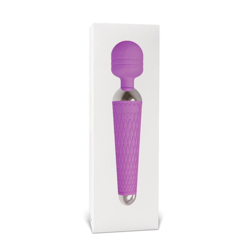 10-Speed Pink Color Rechargeable Silicone Wand Massager (USB Recharging)