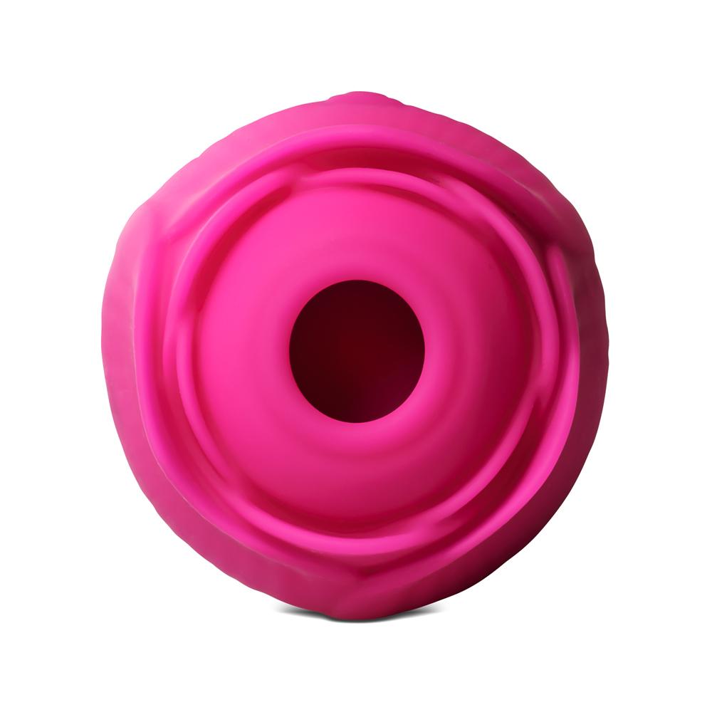 10-Speed Pink Color Silicone Clitoral Sucking Rose with Wiggling Vibrator