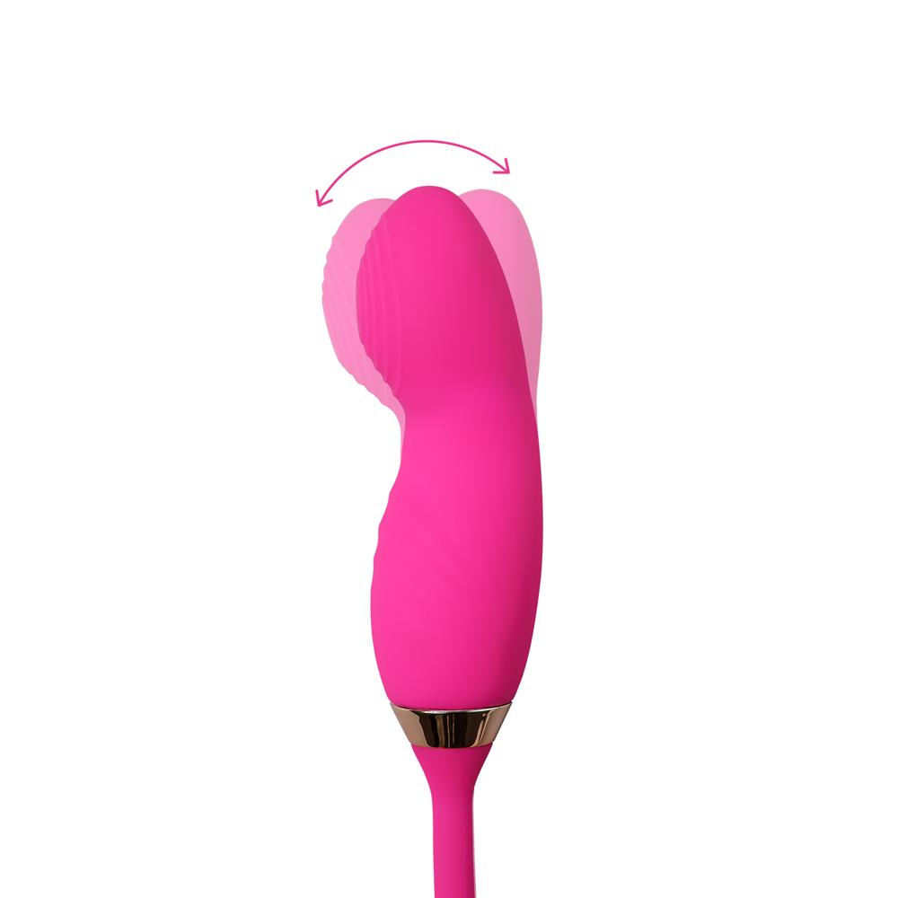 10-Speed Pink Color Silicone Clitoral Sucking Rose with Wiggling Vibrator