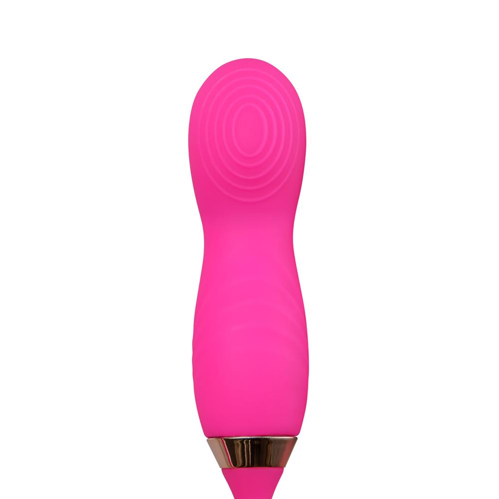 10-Speed Pink Color Silicone Clitoral Sucking Rose with Wiggling Vibrator