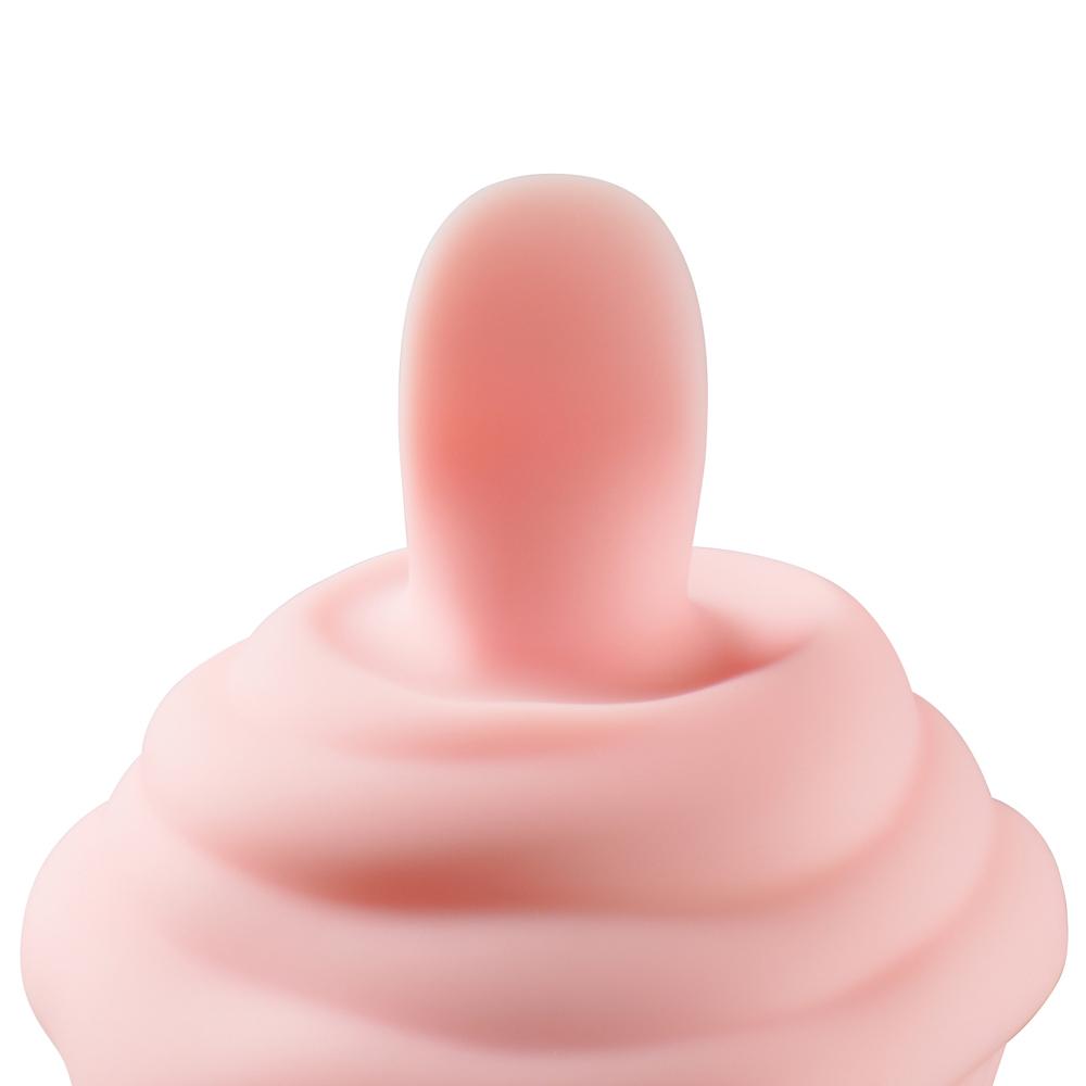 10-Speed Pink Color Silicone Ice Cream Shape Massager with Tongue