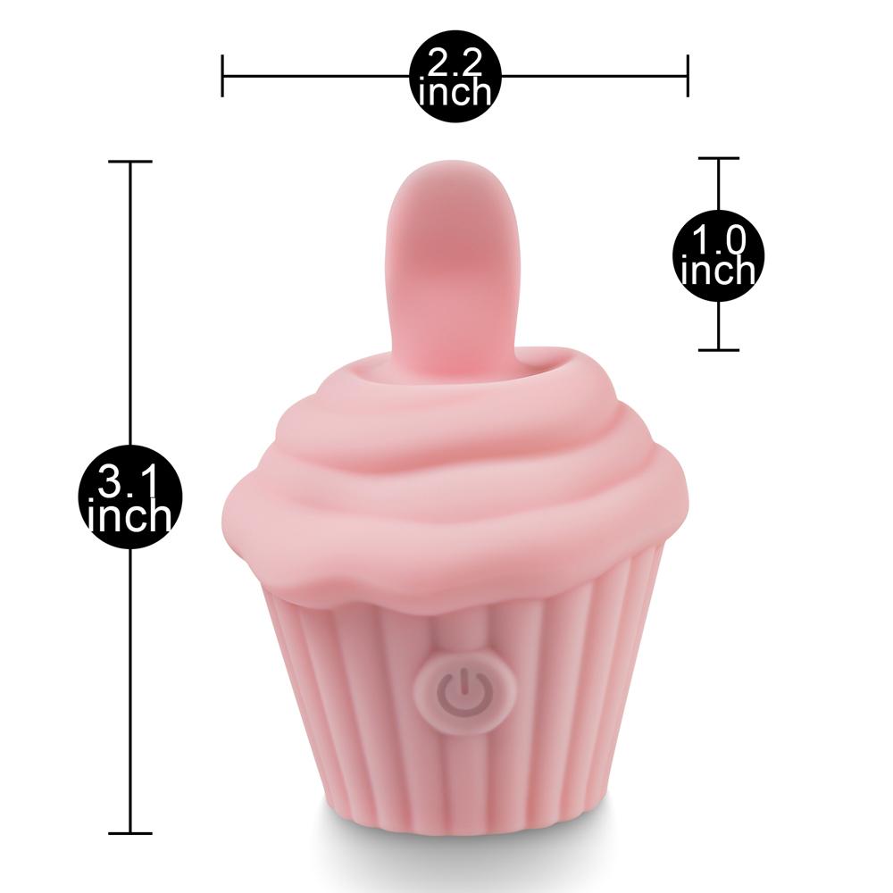 10-Speed Pink Color Silicone Ice Cream Shape Massager with Tongue