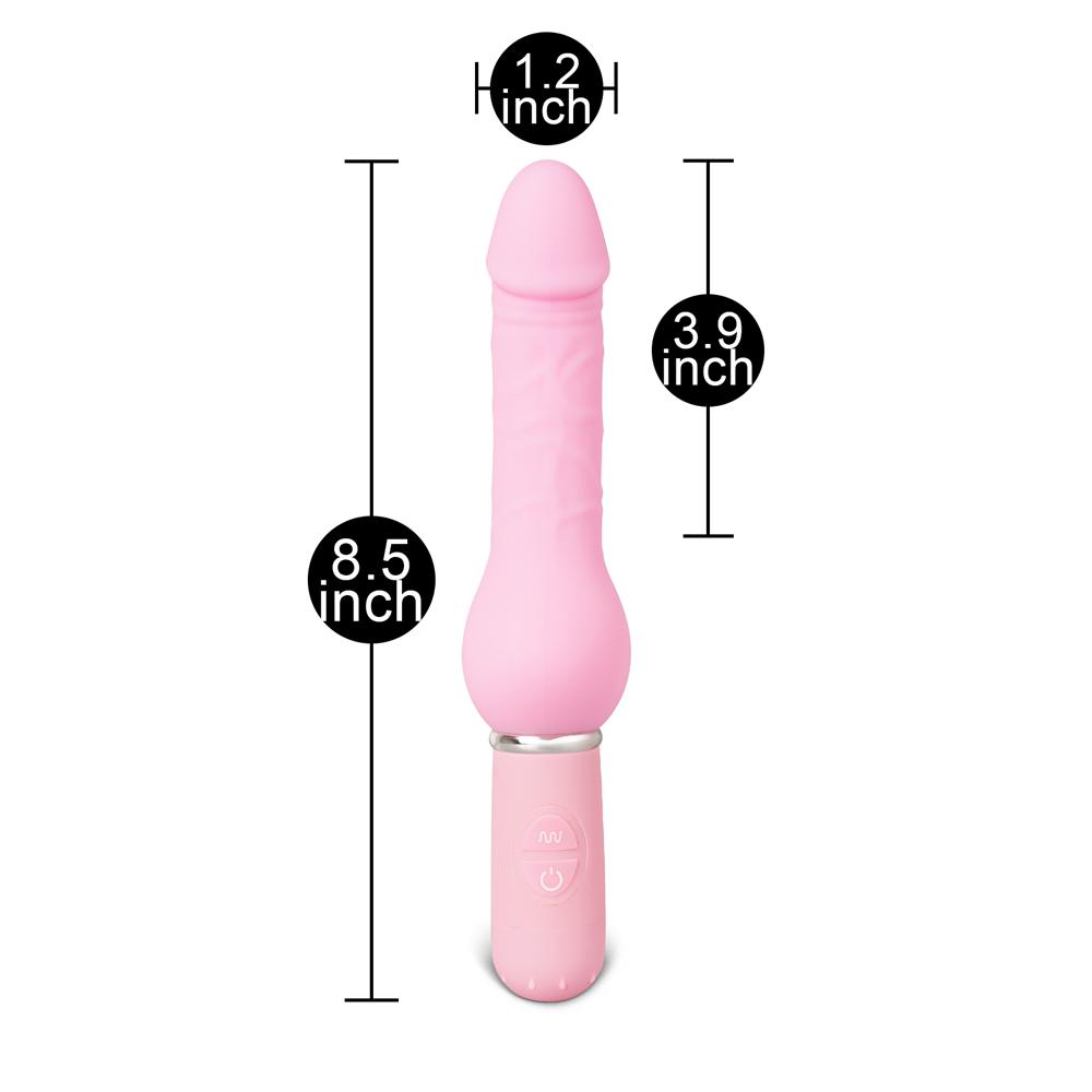 10-Speed Pink Silicone Realistic Dildo Vibrator