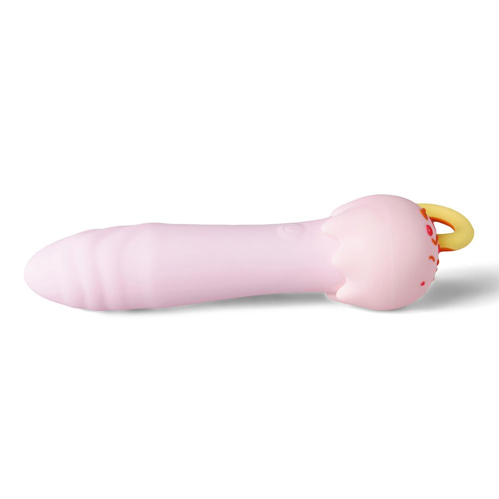 10-Speed Pink Vibrator, Medical Grade Silicone, Waterproof, USB Rechargeable, 6.7" Length, 3.51" Insertable