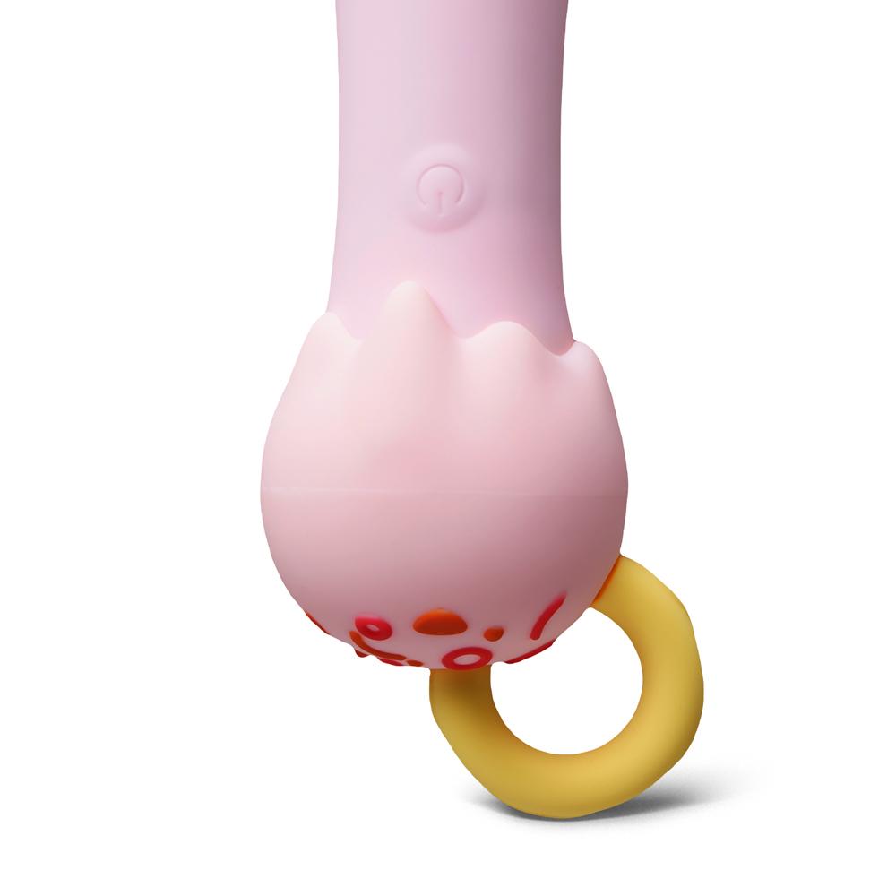 10-Speed Pink Vibrator, Medical Grade Silicone, Waterproof, USB Rechargeable, 6.7" Length, 3.51" Insertable