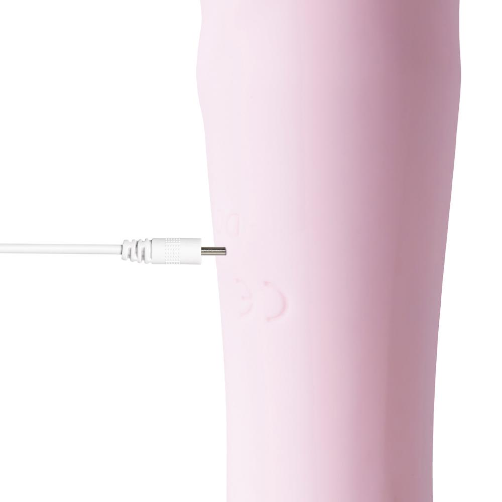 10-Speed Pink Vibrator, Medical Grade Silicone, Waterproof, USB Rechargeable, 6.7" Length, 3.51" Insertable