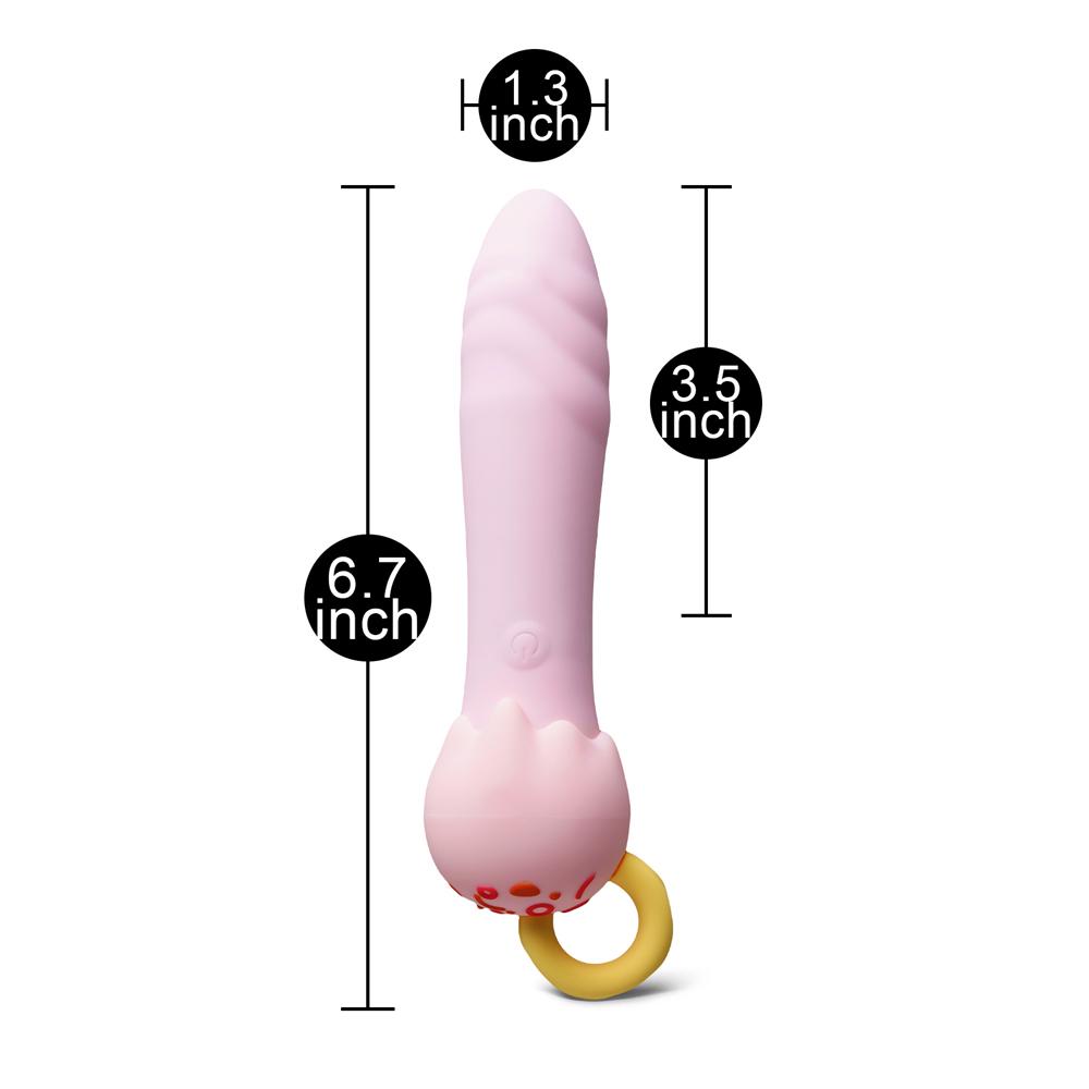 10-Speed Pink Vibrator, Medical Grade Silicone, Waterproof, USB Rechargeable, 6.7" Length, 3.51" Insertable