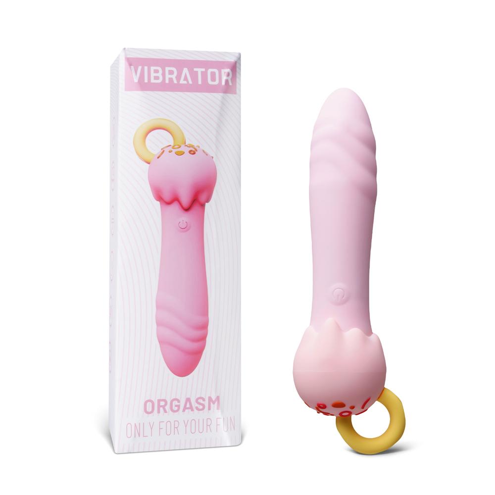 10-Speed Pink Vibrator, Medical Grade Silicone, Waterproof, USB Rechargeable, 6.7" Length, 3.51" Insertable