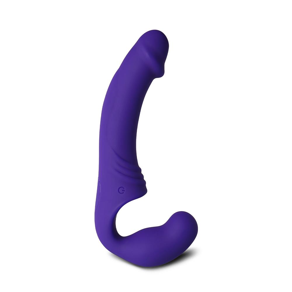 10-Speed Purple Color Rechargeable Silicone Double Ended Penis Vibrator ( 2 Vibrators )