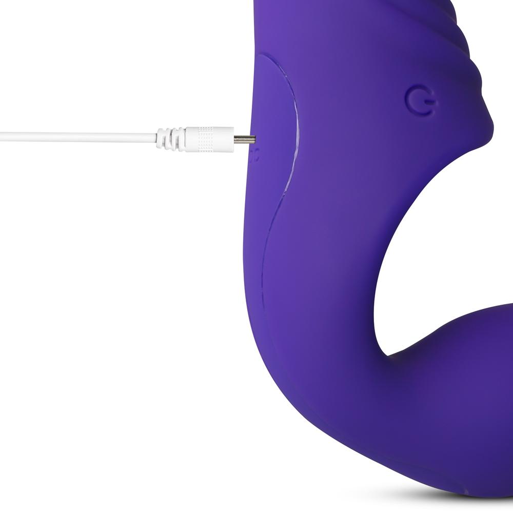 10-Speed Purple Color Rechargeable Silicone Double Ended Penis Vibrator ( 2 Vibrators )