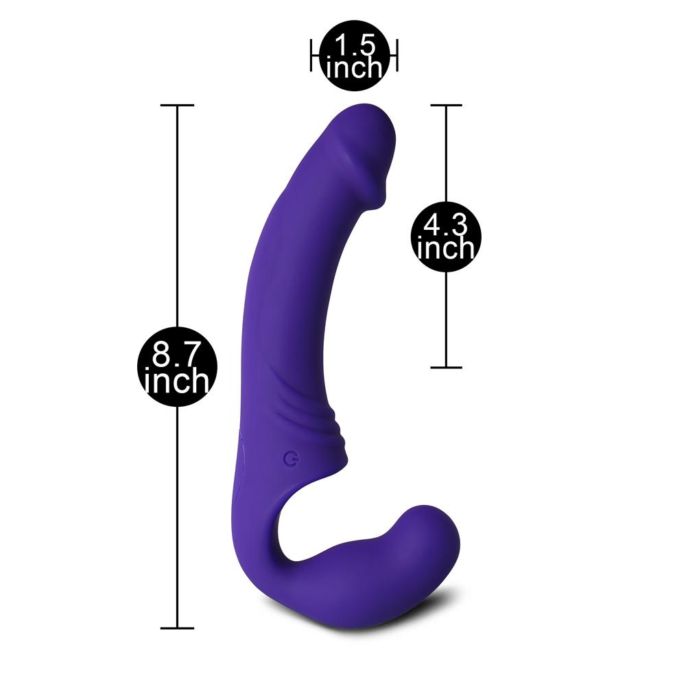 10-Speed Purple Color Rechargeable Silicone Double Ended Penis Vibrator ( 2 Vibrators )