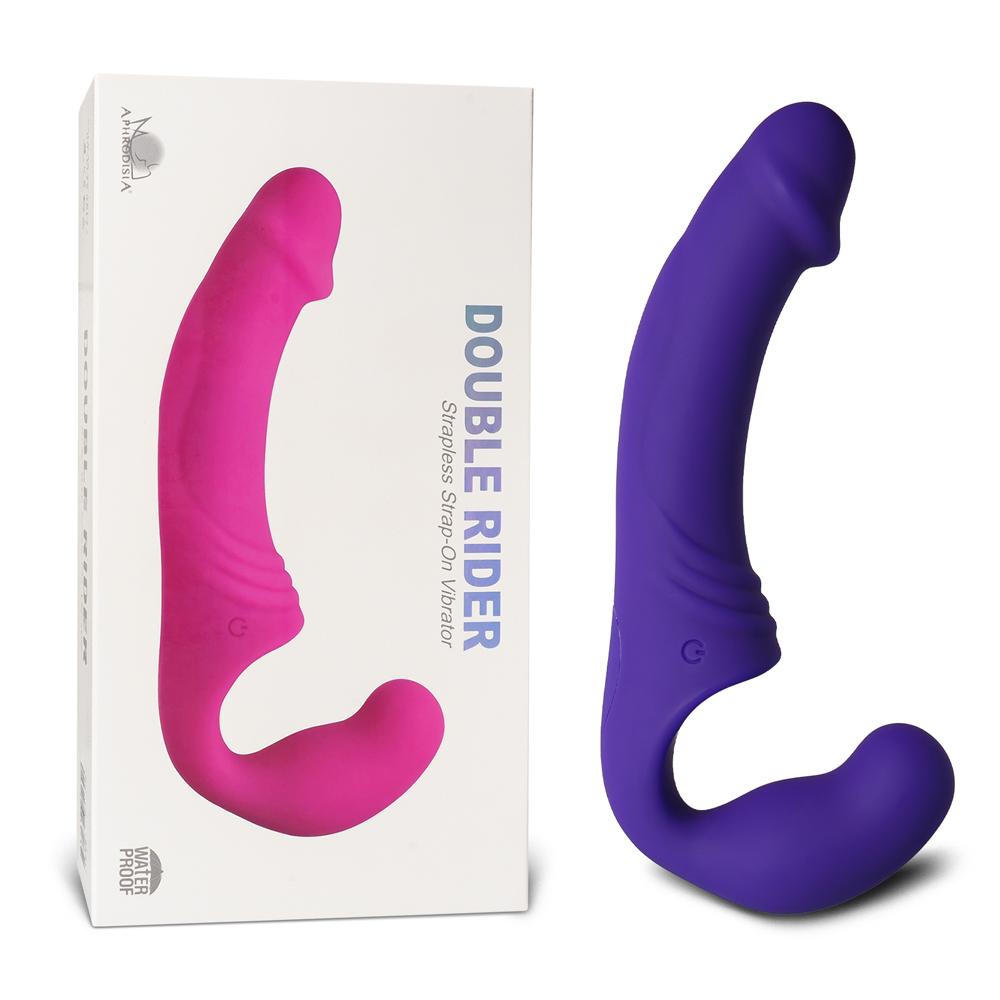 10-Speed Purple Color Rechargeable Silicone Double Ended Penis Vibrator ( 2 Vibrators )