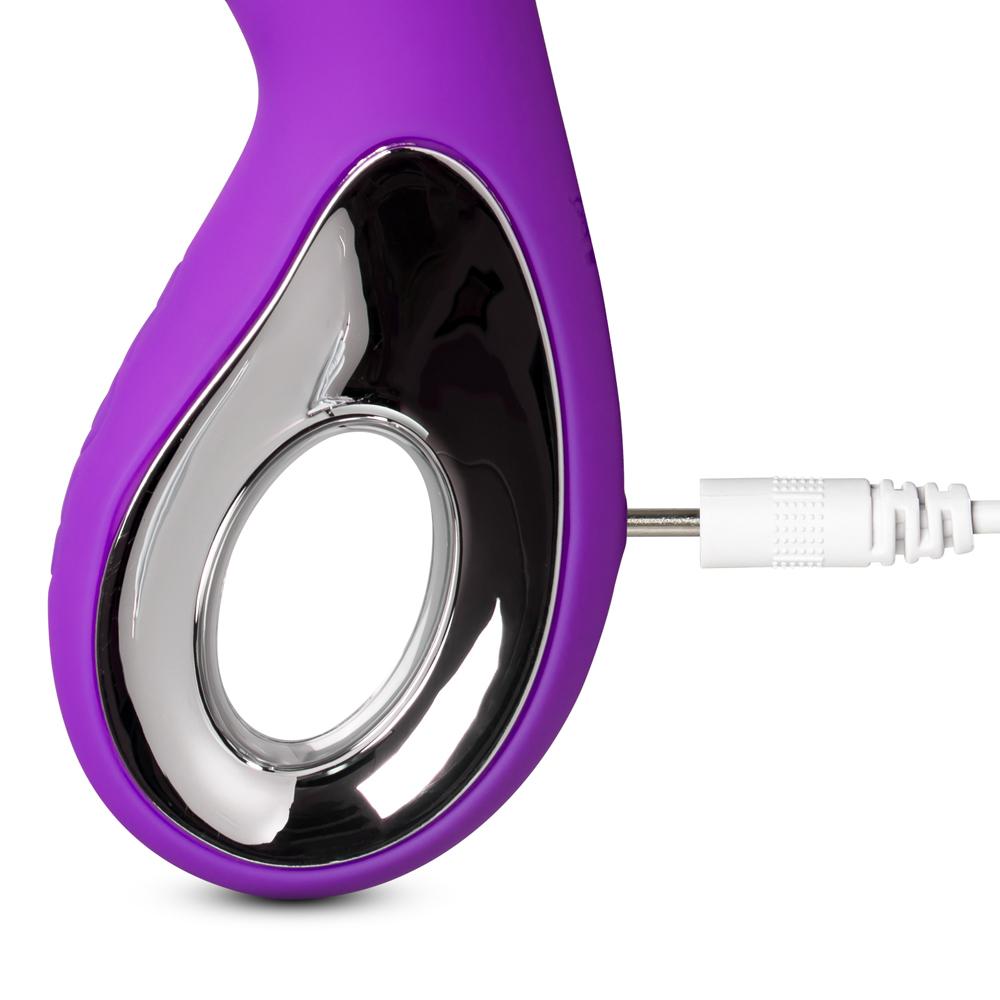 10-Speed Purple Color Rechargeable Silicone Vibrator