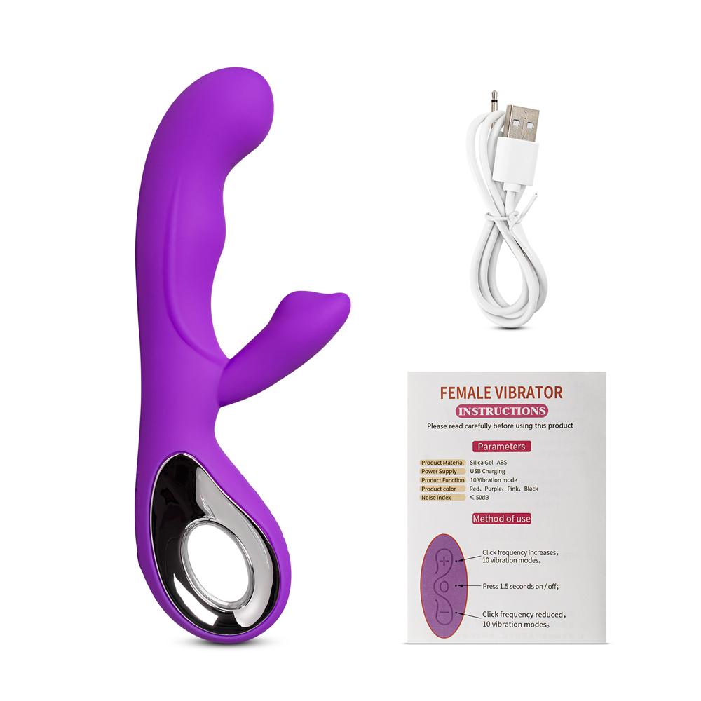 10-Speed Purple Color Rechargeable Silicone Vibrator